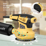 Inequalit 2.4Amp 5 Inch Orbital Sander, 6000-13000OPM Random Orbital Sander with 6 Variable Speed, 15Pcs Sandpapers and Dust Collector Included, Fit for Sanding and Polishing Inequalit