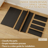 HAIDAIYA 14'' * 24'' Recessed Medicine Cabinet Wall Niche Wood, 3-Tier Bathroom Niche Insert for Drywall, in Wall Shelf Medicine Cabinets Replacement, for Living Room, Bathroom Storage, Black HAIDAIYA