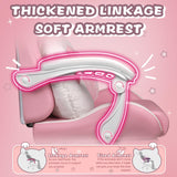 PUKAMI Pink Gaming Chair with Cat Ears and Cat Paw Cushion Pillow,Cute Computer Chair for Girl with Footrest,Ergonomic Gamer Chair, Kawaii Gaming Chair,Reclining Game Chair(Pink) PUKAMI