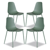 POLY & BARK Isla Modern Kitchen Chairs Set of 4 - Plastic Dining Chair with Metal Legs - Quick Assembly Simple Cafe Chairs Plastic for Indoor or Outdoor - Pistachio Green POLY & BARK