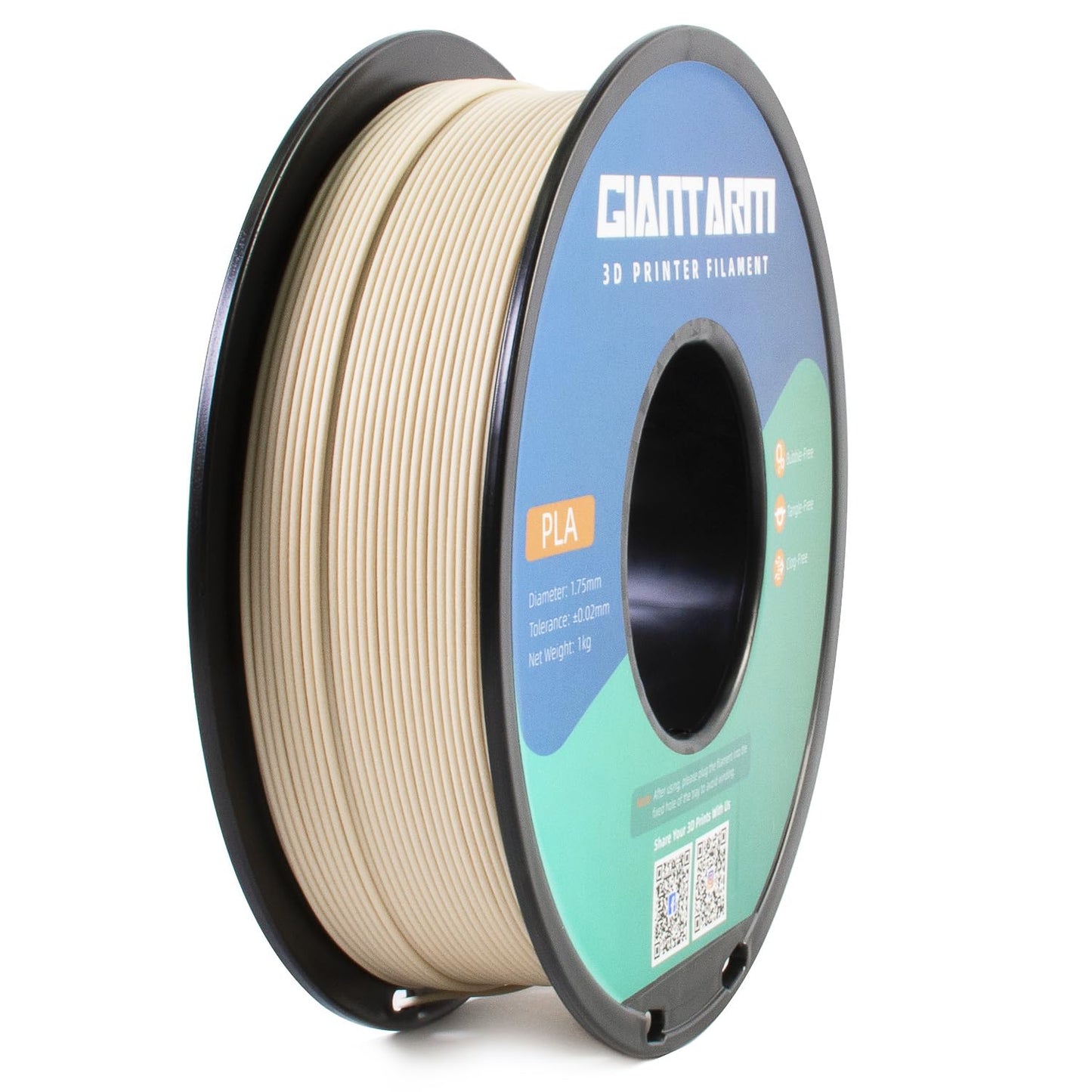 GIANTARM Wood Filament PLA,Wood PLA 3D Printer Filament,1.75mm Dimensional Accuracy +/-0.03mm,for Most 3D FDM Printer,1080 Feet per Roll,(Wood Poplar)