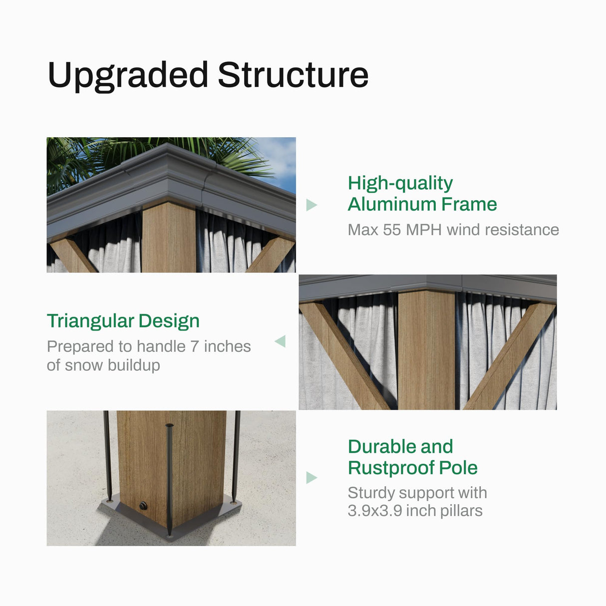Florise 10x12 Ft Hardtop Gazebo, Heavy Duty Aluminum Frame Permanent Pavilion, Outdoor Double Roof Canopy, Curtain and Netting Included, Pergolas for Patios, Garden, Backyard, Lawns Florise