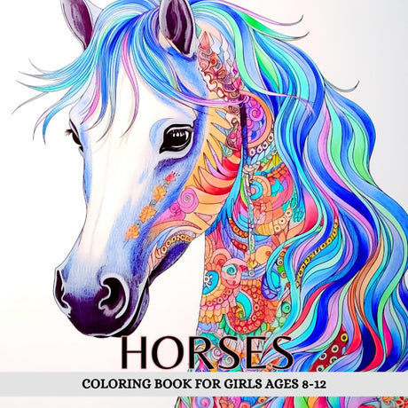 Horses Coloring Book for Girls Ages 8-12: Gorgeous Designs of Beautiful Horses | 65 Coloring Pages for Stress Relief and Relaxation WoodArtSupply