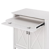 Bush Furniture Key West Secretary Desk | Accent Cabinet with Work Surface in Pure White Oak | 30W x 20D Hidden Writing Table and Storage for Small Spaces Bush Business Furniture