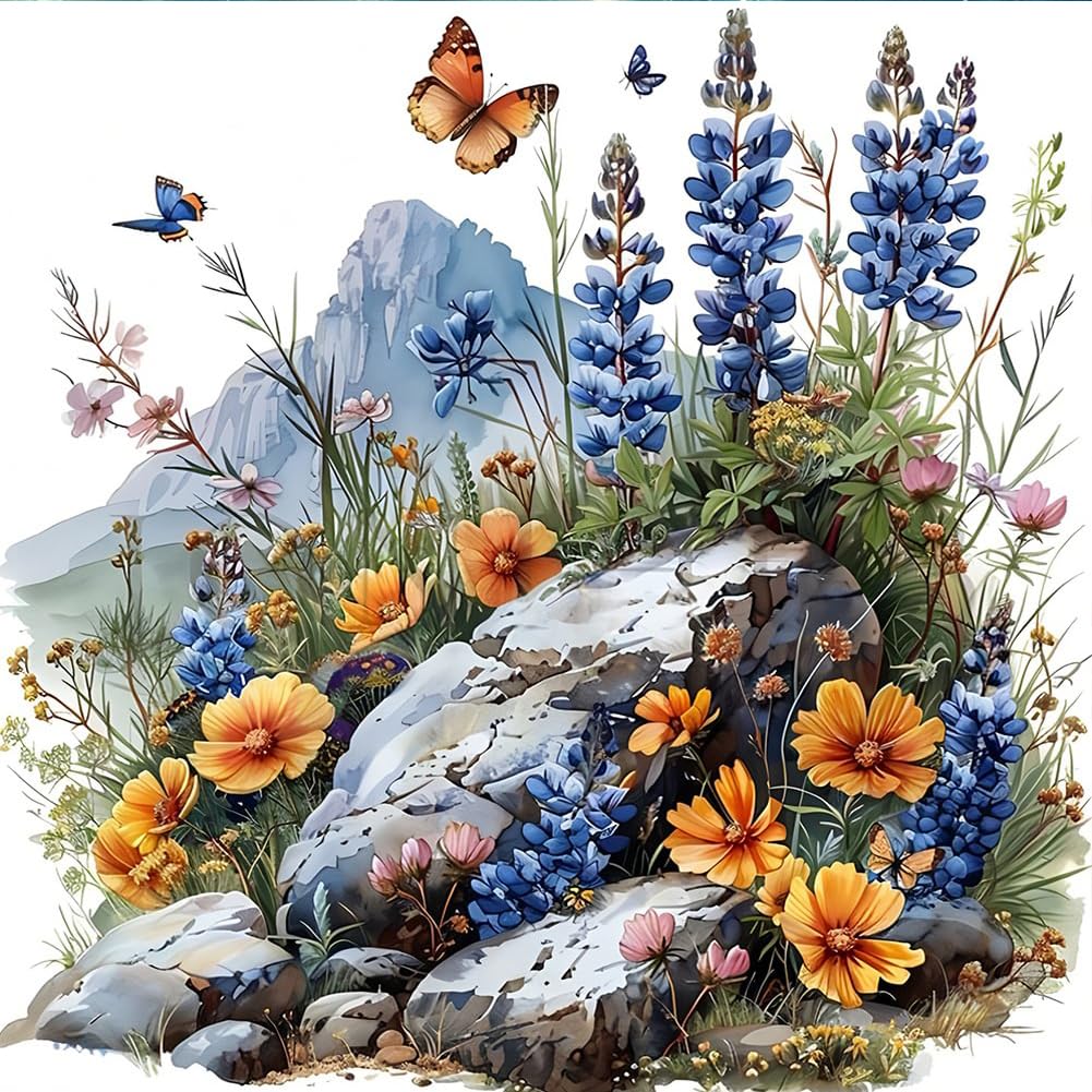 Acudotr Flower Diamond Painting Kits for Adults, 5D DIY Diamond Art Kits for Beginners, Full Drill Diamond Painting Kits for Home Wall Decor, 12x12 Inch Acudotr