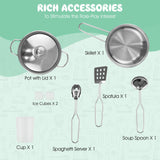 Costzon Kids Kitchen Playset, 9-in-1 Wooden Pretend Play Kitchen Toy Set w/Realistic Light & Sound, Ice Maker, Washing Machine, Microwave, Oven, Stove, Ice Cube Dispenser, Utensils, Sink Costzon