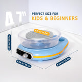 ThaLan Mini Pottery Wheel Kit, Pottery Wheel for Kids and Beginners, 4.7’’ Electric Clay Wheel, Adjustable Speed, Low Noise, Precision Control, 8Pcs Pottery Tools, (Blue) ThaLan