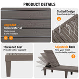 VINGLI Outdoor Chaise Lounge Chair Set of 2, Waterproof Outdoor Lounge Chair with 5-Level Adjustable Backrest, Patio Chaise Lounges for Garden, Pool, Beach Patio Deck Sunbathing (Light Taupe, 2 PCS) VINGLI