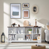 Farmhouse 5 Cube Bookshelf, White Storage Organizer Bookcase, Kids Toy Storage Cabinet, Small Bookshelves Storage Organizer Shelf, Wood Display Cabinet Book Shelves for Bedroom,Living Room,Office FFBCFDK