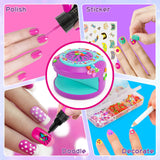 BATTOP Kids Nail Art Kit for Girls Ages 7-12 with Nail Dryer & 2 in 1 Water Based Nail Polish Pen & 3D Decoration & Sticker and Nail Flier - Idea Birthday Gifts for Girls 7 8 9 10 11 12 BATTOP