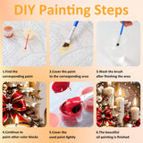 Mandun 3 Pack Christmas Paint by Numbers for Adults, Christmas Paint by Numbers Kits for Adults, Acrylic Oil Painting Kits with Frame and Wooden Easel 7.8x11.8 Inch Mandun