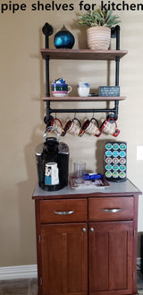 ROGMARS Industrial Pipe Shelf Floating Shelves for Bathroom,Farmhouse Shelves with Towel Bar, Towel Rack Over Toilet Shelf, Rustic Wall Wood Shelves 19.7 Inch ROGMARS