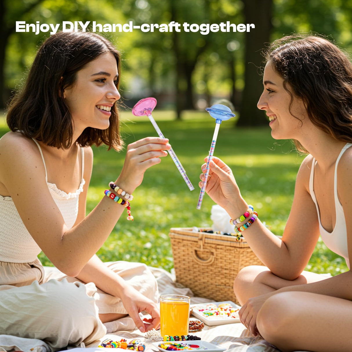 Caydo 4 Pack Bead Funnel with Graduated Scale and Lid, Clay Beads Beading Tools Kit, Beading Funnel for Clay Beads, Beading Supplies for Clay Bracelet, Beading Tools with Beading Needles Caydo