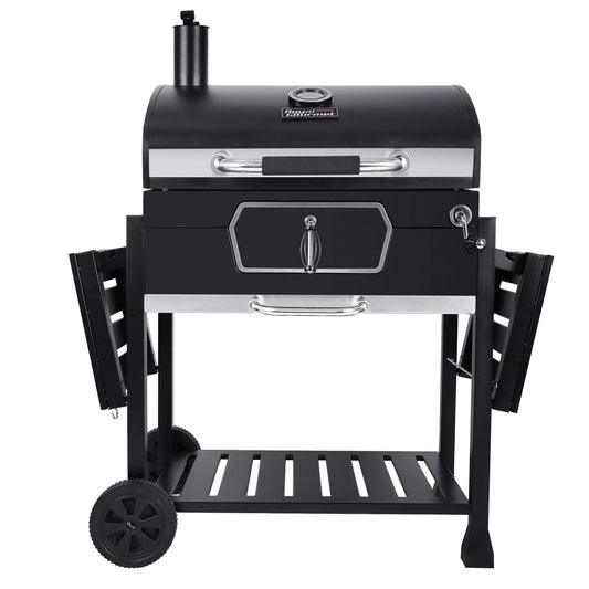 Royal Gourmet CD2030AN 30-Inch Charcoal Grill, Deluxe BBQ Smoker Picnic Camping Patio Backyard Cooking, Black, Large