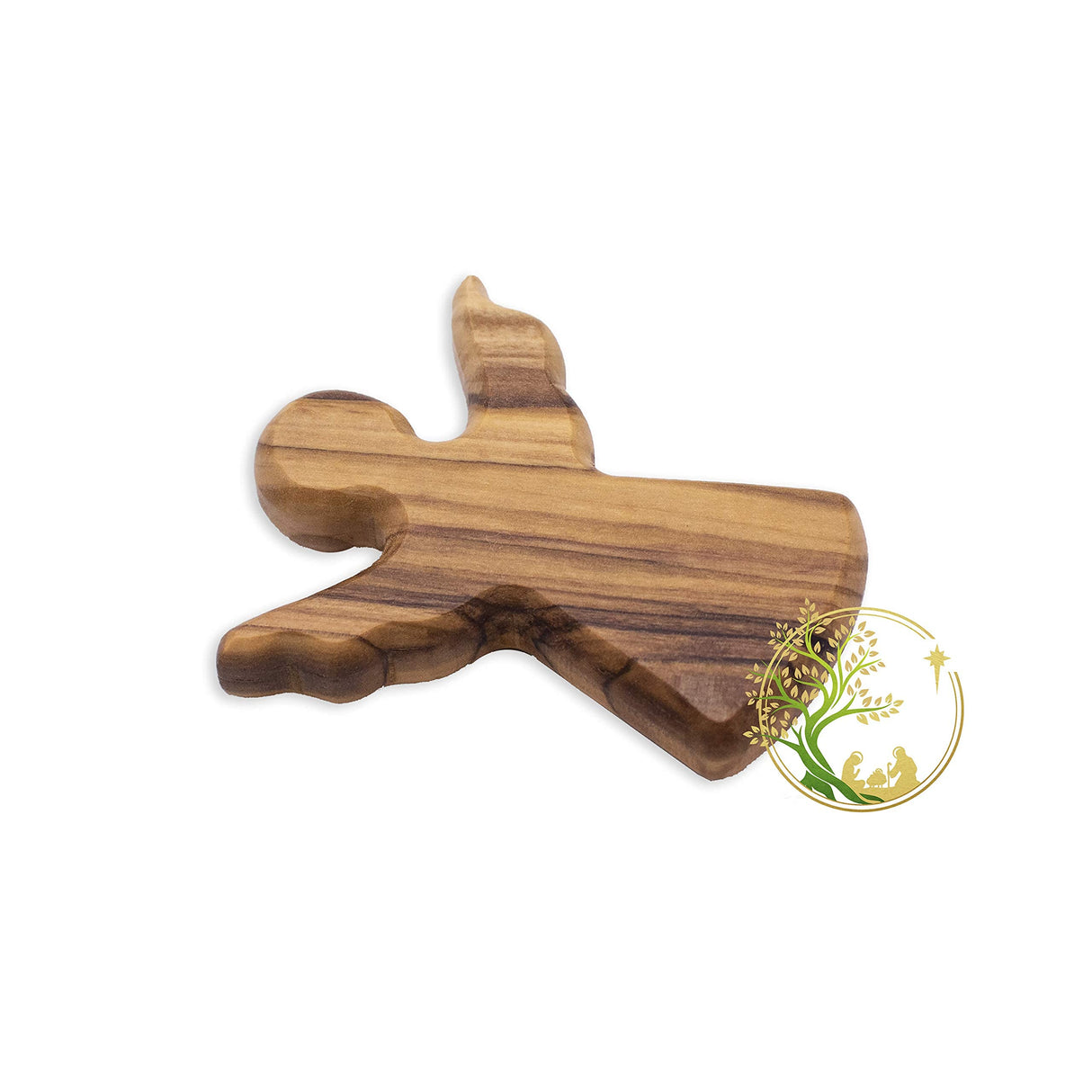 Personalized little Guardian Angel | Tiny Olive wood Pocket or Handheld Angel for protection Religious Gift for kids |Perfect Baptism Favors PHLG