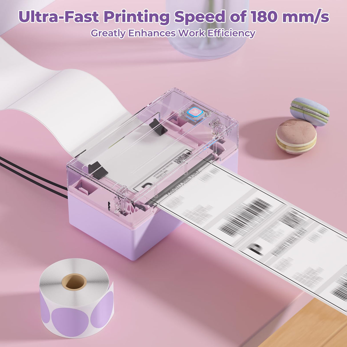 MUNBYN Bluetooth Thermal Label Printer, 130B Wireless 4x6 Shipping Label Printer for Shipping Packages Small Business Office or Home, Compatible with iPhone Android iPad Windows macOS Chrome Etsy eBay MUNBYN