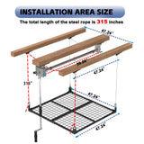 UODENGA Overhead Garage Storage Rack,4x4FT Ceiling Storage Racks Lift,Adjustable Organization System,Workshops or Basements(Black) UODENGA