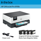 HP OfficeJet Pro 9110b Wireless Color Inkjet Printer, Print, Duplex Printing Best-for-Office (5A0S1A) HP