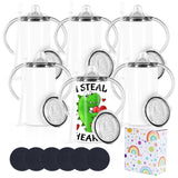 Wzaytia 12 Oz Sublimation Sippy Cup 6 Pack, Kids Sublimation Sippy Tumblers, Stainless Steel Sublimation Todder Water Bottle Wzaytia