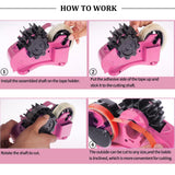 Pink Heat Tape Dispenser Sublimation - Multiple Roll Cut Heat Tape Dispenser 1" & 3" Core Double Reel Cores Sublimation for Heat Transfer Tape, Semi-Automatic Tape Dispenser with Compartment Slots Enskatec