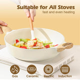 SENSARTE Ceramic Cookware Sets, Pots and Pans Set Nonstick, 14-Piece Induction Cookware, Non-toxic Healthy Non Stick Kitchen Cooking Set, with Frying Pans Set, PFAS PTFE PFOA PFOS Free SENSARTE