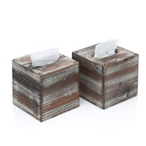 J JACKCUBE DESIGN Rustic Tissue Box Cover 2 Pack Napkin Case Cube Holder Farmhouse and Modern Décor for Kitchen Bathroom Office Living Room - MK554A J JACKCUBE DESIGN