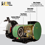 KFMK 𝟑𝐢𝐧𝟏 2"x36" Belt Sander 7" Disc Sander and 8" Grinder Combo, 3.1 Amp Bench Belt Sander for Metal Working, 2 inch Belt Grinder for Knife Making and Sharpening, KF8236 KFMK