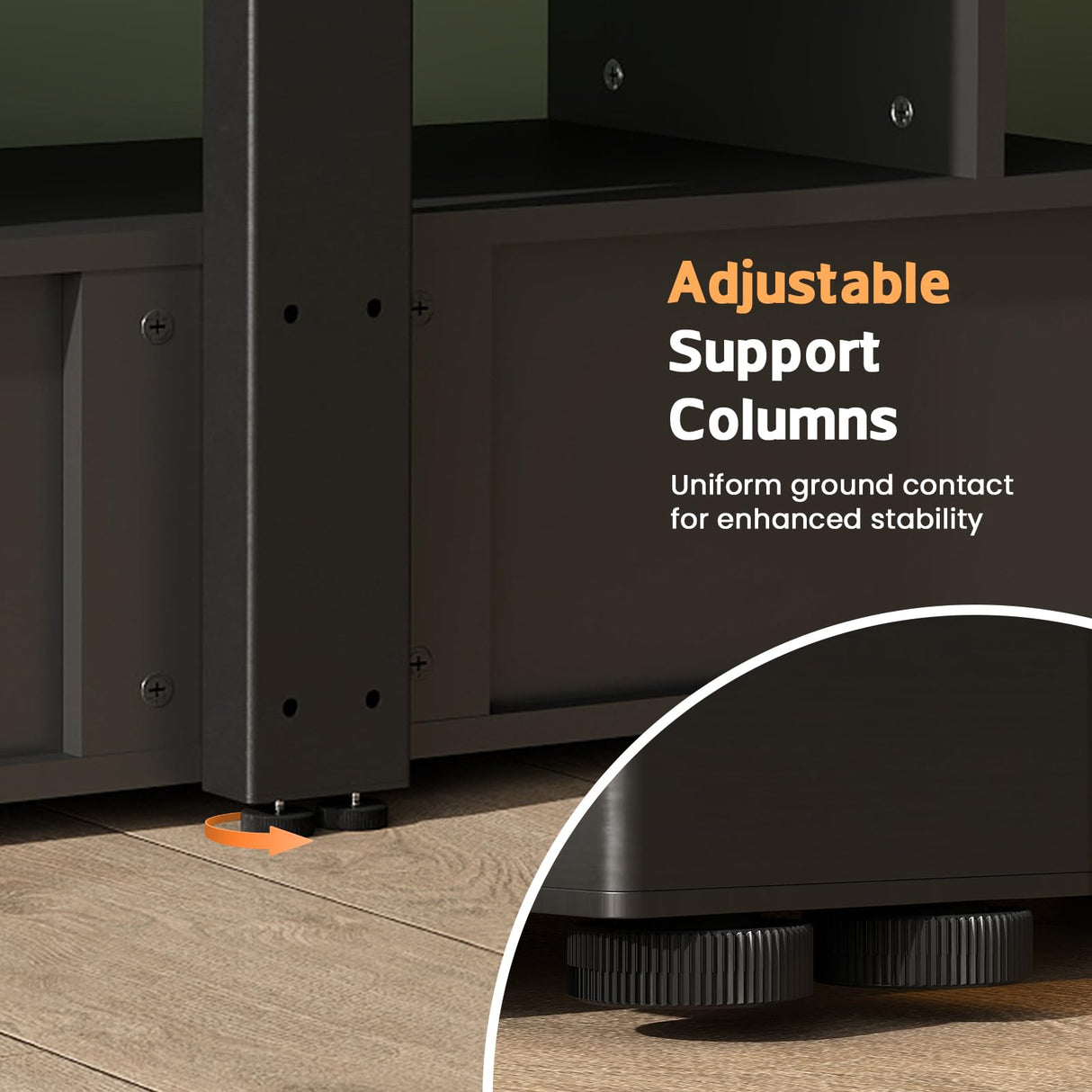 Lamtor TV-Stand with Mount 75 inch - LED TV Stand with Power Outlet & Drawers, Modern Entertainment Center with Mount for Living Room, Bedroom, Black Lamtor