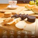 Bamboo Cutting Boards for Kitchen, Wood Cutting Board with Holder, Bamboo Cutting Board Set Reversible with Juice Grooves for Meat Cheese Fruit and Vegetables (Four Piece Set) Greenmemo