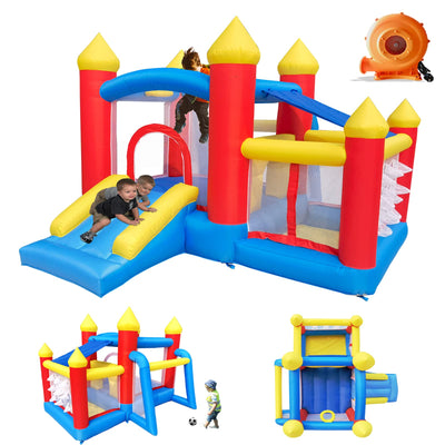 Baralir Inflatable Bounce House for Kids 3-6, Toddler Jumper with Slide and Ball Pit Water Pool(with Sun Cover), Perfect for Outdoor Indoor Kids Party - Blower Included