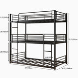 Black Metal Triple Bunk Bed,Heavy Duty Twin Over Twin Over Twin Bunkbeds with Ladder,Family-Friendly for All Ages,Bedroom,Apartments,No Box Spring Needed,Easy Assembly,Noise Free Maliacife