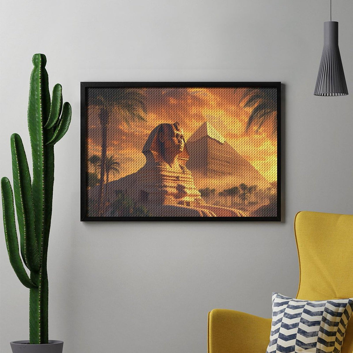Great Sphinx and Pyramids of Giza Ancient Egypt Diamond Painting Full Round Drill Diamond Art Pictures Crafts for Home Wall Decor 8"x12" Generic