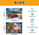 VIGEGU 2 Pack Christmas Paint by Numbers Kit for Adults with Framed,Truck Bonfire Winter Landscape Paint by Number DIY Adult Paint by Number Kits for Wall Decor 10x12in VIGEGU
