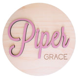 Baby Name Announcement Disc, Custom Newborn Baby Name Hospital Photo Prop, 30 Colors, Personalized Welcome New Baby Name Sign For Hospital Obsidian Home Creations