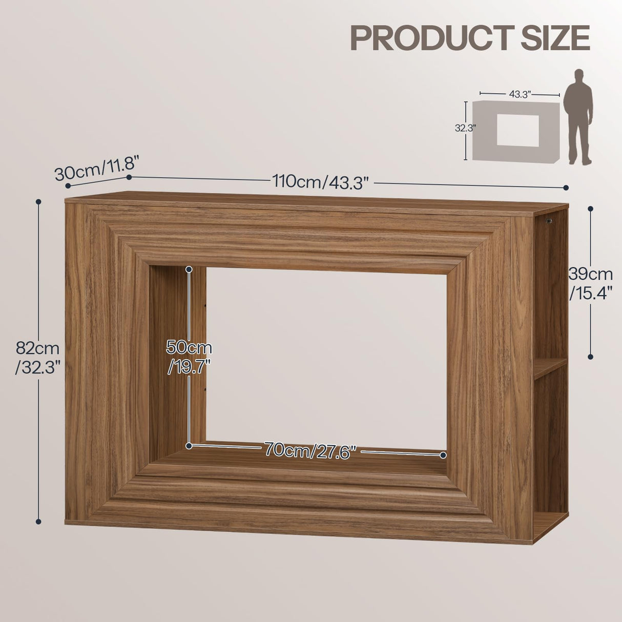 HOOBRO Farmhouse Console Table, 43.3 Inches Entryway Table, Sofa Table, Behind Couch Table with Side Storage Shelving, Hallway Accent Table for Entrance, Living Room, Bedroom, Foyer, Walnut WL87XG01 HOOBRO