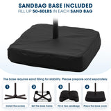 wikiwiki 10ft Patio Umbrella with Base Included, Outdoor Offset Cantilever Umbrella, Infinite Tilt, Crank and Cross Base, Beige wikiwiki