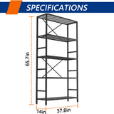 5-Tier Heavy Duty Garage Shelving Unit,Standing Storage Shelf,Metal Wire Rack Shelf Suitable for Laundry Rooms,Bathrooms,Kitchen Storage Rooms,Wardrobes(Black,37.8L x 14W x 65.7H) Soywey