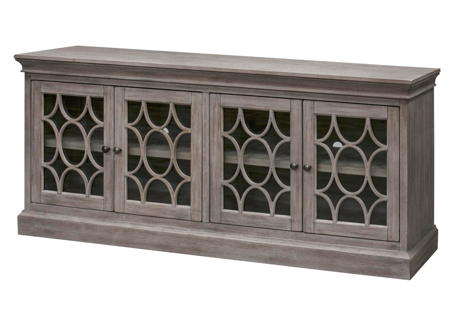 Martin Furniture Felicity 4 Door Console, Gray - WoodArtSupply