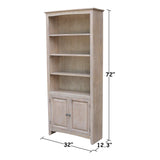 International Concepts Shaker Bookcase-72 H Bookcase, Washed Gray Taupe IC INTERNATIONAL CONCEPTS