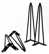 Home Soft Things Hairpin Metal Table Legs 20 Inch Legs for Furniture Coffee Bench Dining End Industrial Table Desk Set of 4 with Black Screws Adjustable Cushion Floor Protectors, 20" Home Soft Things