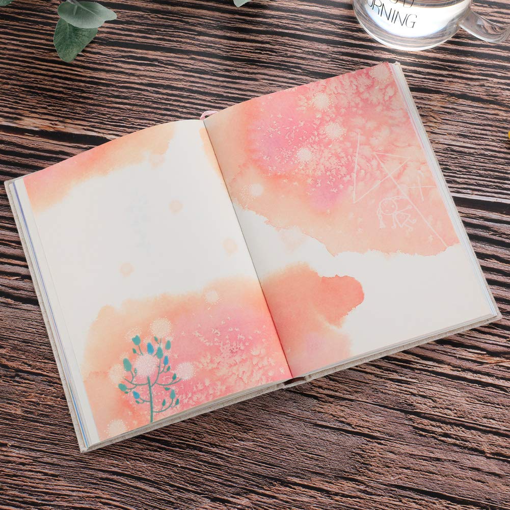 Siixu Colorful Blank Notebook, Unruled Personal Diary Journals to Write in for Women, Hardcover Writing Notepad Gift, Unique Watercolor Design, 192 Pages, 2 Bookmarks, Unlined SIIXU