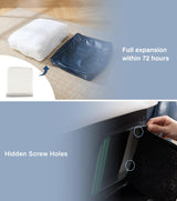 Kingfun Mid-Century Modern Couch, Faux Leather Sofa, 3 Seater Couch for Living Room with Rolled arms & Nailhead Trim, Blue Kingfun