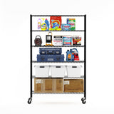 Furinno Wayar 6-Tier Metal Storage Shelf Rack, 48 x 18 x 78, Black Furinno