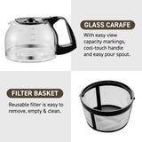 Elite Gourmet EHC-5055 Automatic 5-Cup Brew & Drip Coffee Maker with Pause N Serve Reusable Filter, On/Off Switch, Water Level Indicator Elite Gourmet