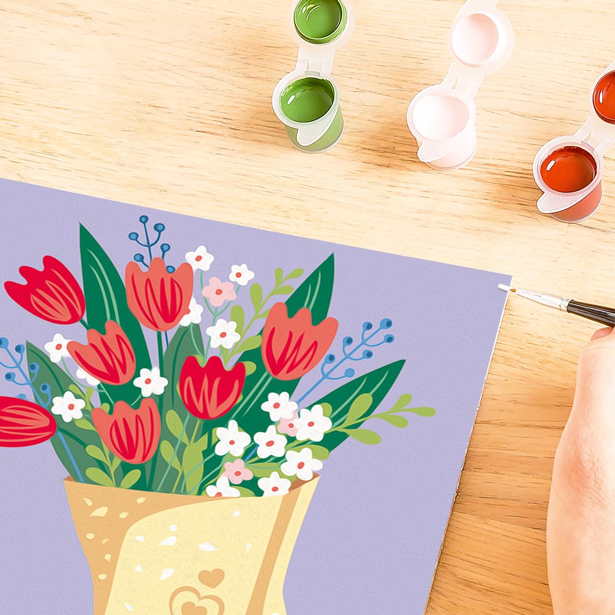 Ravensburger Relax CreArt Tulip Bouquet Paint by Numbers Kit | Perfect DIY Art Gift for Adults, Stress Relief, and Creative Hobby Ravensburger
