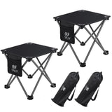 Opliy Camping Stool 2 Pack,13 Inch Portable Folding Stool for Outdoor Gardening and Beach Hiking Fishing,Foot Stool with Carry Bag (Black) Opliy