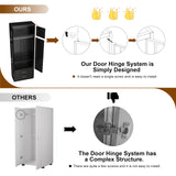 UNICOLY 86" Wardrobe with Drawers, 71'' Armoire Wardrobe Closet with 15" Cabinet, Metal Clothes Storage Cabinet with Hanging Rod, for Bedroom School, Employee, Gym, Assembly Required, Black UNICOLY