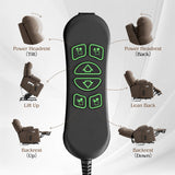 Power Lift Recliner Chair for Elderly with Extended Footrest, Infinite Position Lay Flat Recliner Chair for Adult W/Massage & Heating, Adjustable Headrest, 3-Motor Zero Gravity,Cup Holder, Fabric RESTREAL