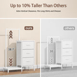 AFLUI Dresser for Bedroom with Hanging Rack, 3 Drawers Dresser for Bedroom - White AFLUI