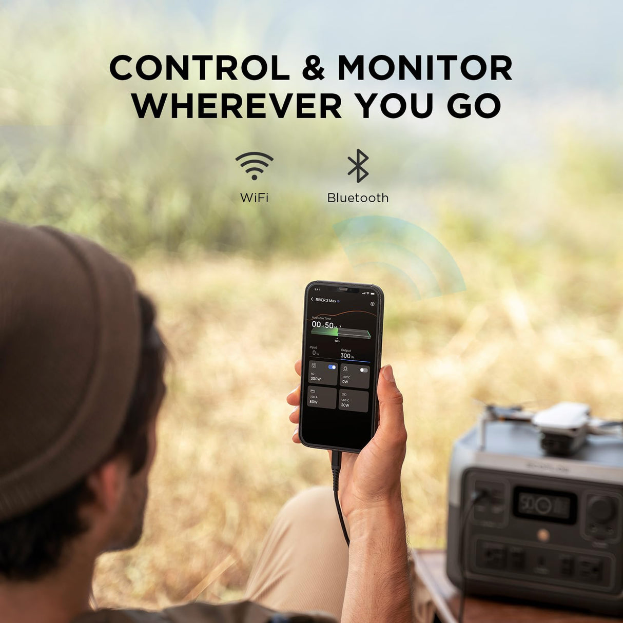 EF ECOFLOW Portable Power Station RIVER 2 Max 500, 499Wh LiFePO4 Battery/ 1 Hour Fast Charging, Up To 1000W Output Solar Generator (Solar Panel Optional) for Outdoor Camping/RVs/Home Use EF ECOFLOW